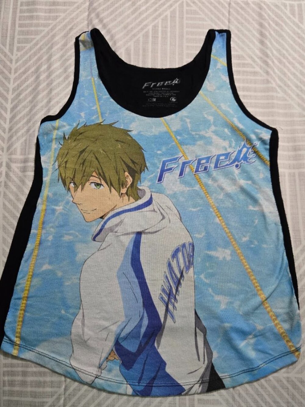 Free! Iwatobi Swim Club Makoto Tachibana Hi-Low Graphic Tank Top XS USA